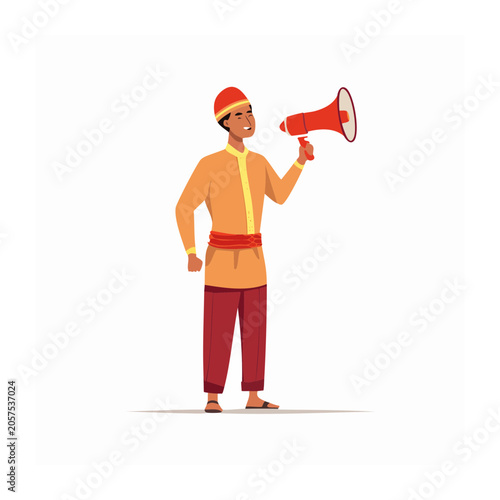Flat design woman holding gift box with ribbon