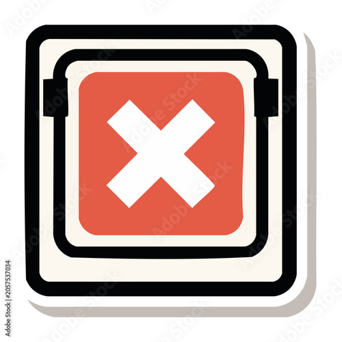Flat red play button icon