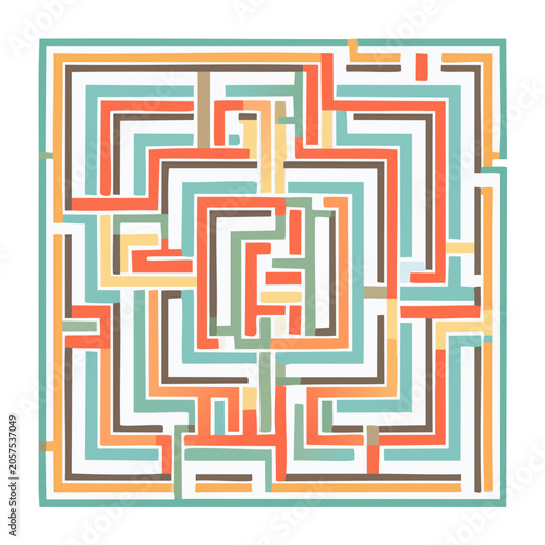 Geometric abstract pattern in flat colors