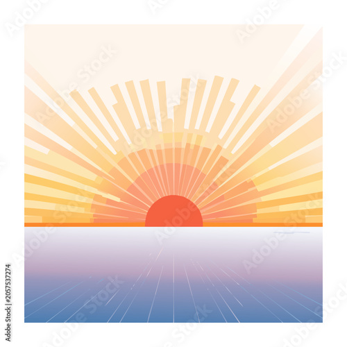 Geometric sunburst pattern with gradient rays
