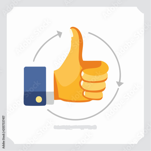 Thumbs Up Icon with Circular Arrows