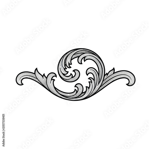 Canvastavla Ornate decorative swirl design element.