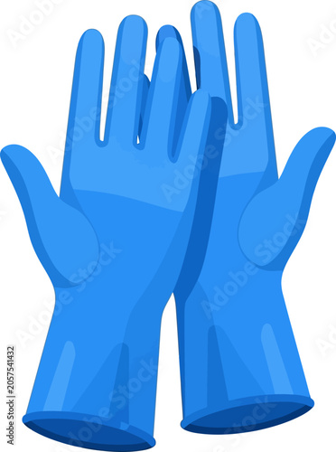 Quadro em tela Pair of blue cleaning gloves for household chores and protection.