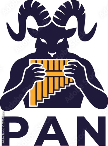 Pan logo with goat head character.