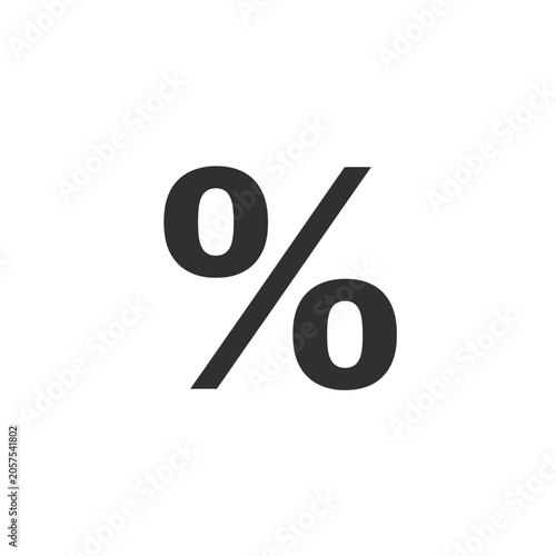 Percent sign symbol icon graphic.