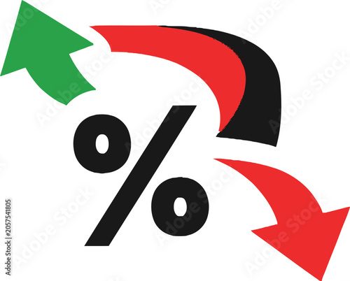 Percentage Rate Fluctuation - Upward and Downward Trends Visualized.