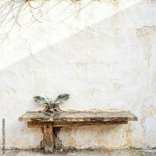 Rough Wattle and Daub Wall Negative Space Architecture