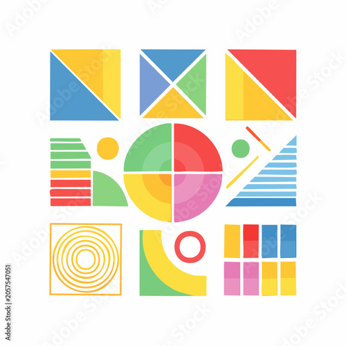 Abstract Geometric Shapes with Vibrant Colors