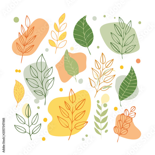 Autumn leaves flat design vector illustration