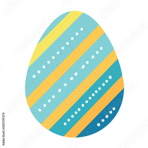 Flat design pie chart with blue orange yellow cyan segments