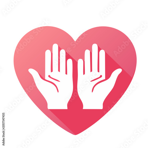 Red heart with hands holding it