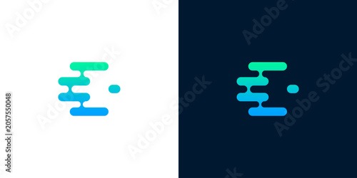 Modern Abstract Letter E Logo Design with Dynamic Gradient Colors for Technology and Innovation