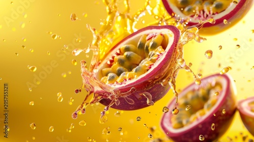 Passion Fruit Splash in Golden Tropical Juice