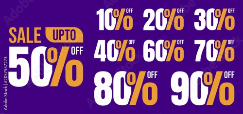 Tableau sur toile Sale banner template vector collection 10 to 90 percent off