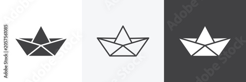 Foto Paper boat icon set for web