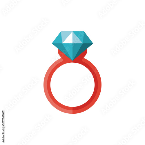 Red Plastic Ring with Blue Gemstone.