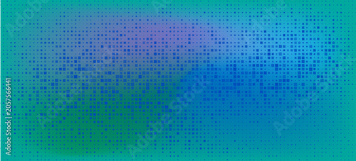Fényképezés Futuristic pixel matrix background with blue and turquoise tones, geometric square texture, flowing line accents, high tech abstract composition