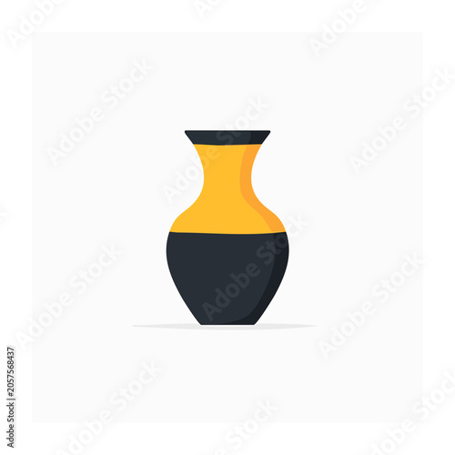 Minimalist black and orange vase
