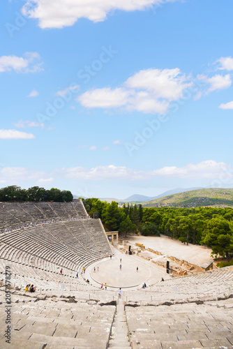 Ancient Greek theater of Epidaurus presenting historical architecture