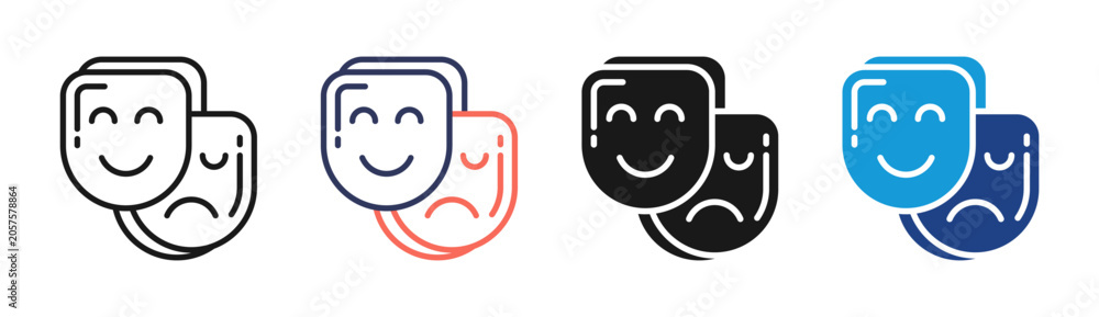 Konstfotografi Mood Expression icon set multiple style collection
