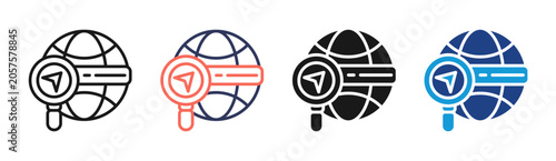 Foto Global Search icon set multiple style collection