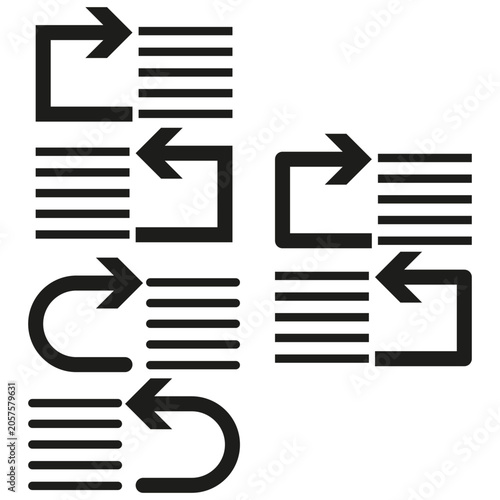 Принти на полотні Indent and outdent text formatting icon set for UI design vector