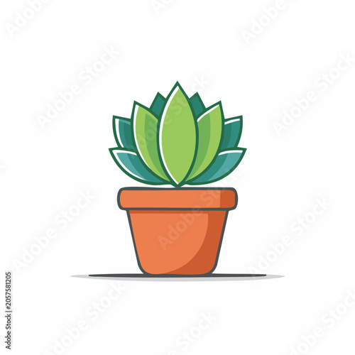 Flat design potted plant vector icon