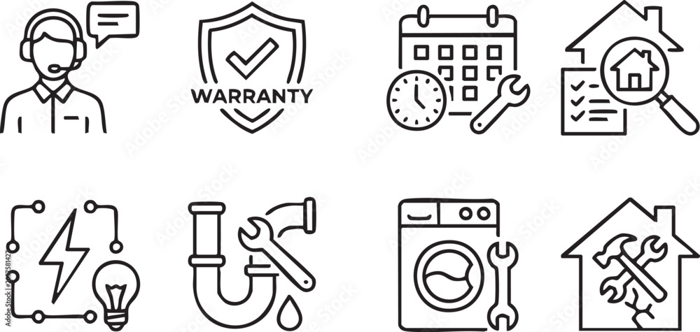 Fototapeta premium Medieval Castle Icons Set Vector Illustration for Web Design and Symbol Collection