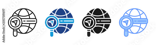 Bild auf Leinwand Global Search icon set multiple style collection