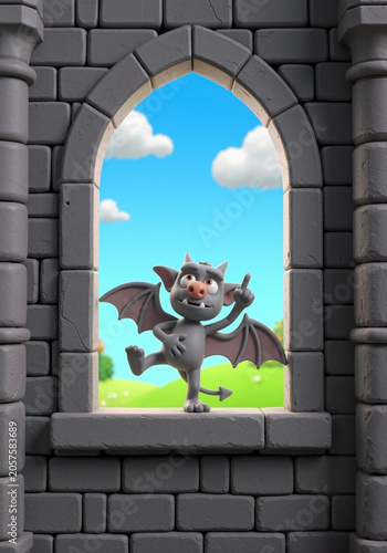 Playful Cartoon Gargoyle