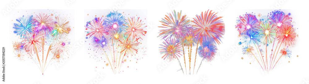 Obraz premium PNG Vibrant fireworks display celebration on transparent background