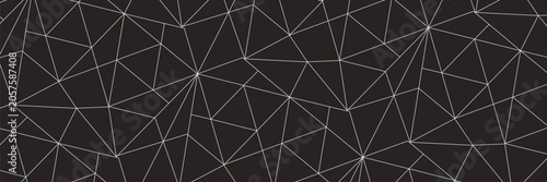 Seamless linear pattern with thin straight lines and polygons. Abstract geometric texture. Stylish background. Vector rapport for swatches.