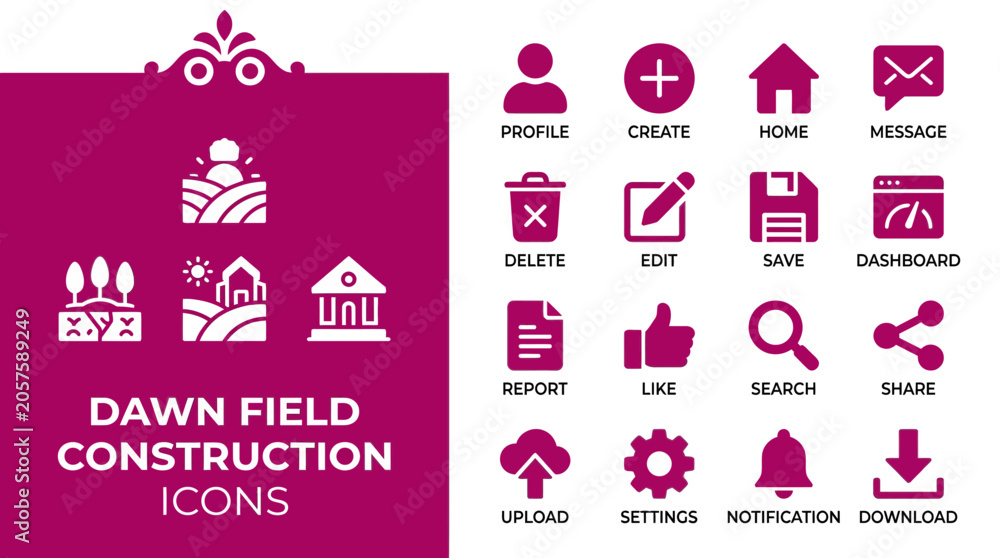 Fototapeta premium Farm Icons & User Interface Elements