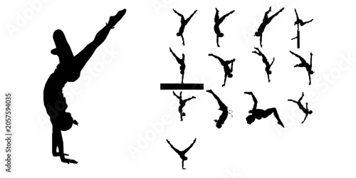 Gymnast Doing Backflip Silhouette