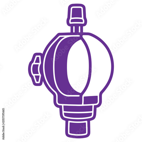 Purple lightbulb icon isolated on transparent background simple illustration