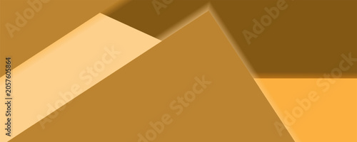 Foto Abstract geometric background with layered paper cut shapes in warm gold, brown, and ochre tones