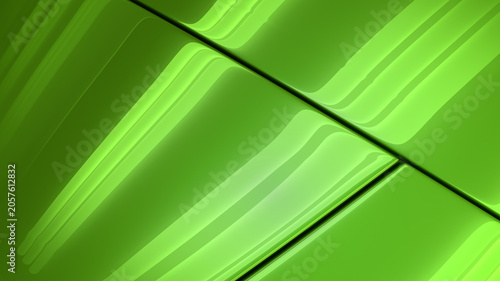 Pearlescent green car paint texture with linear studio light reflections. Elegant panel gap on a vehicle bodywork, perfect as a graphic design template or wallpaper background. 3D render