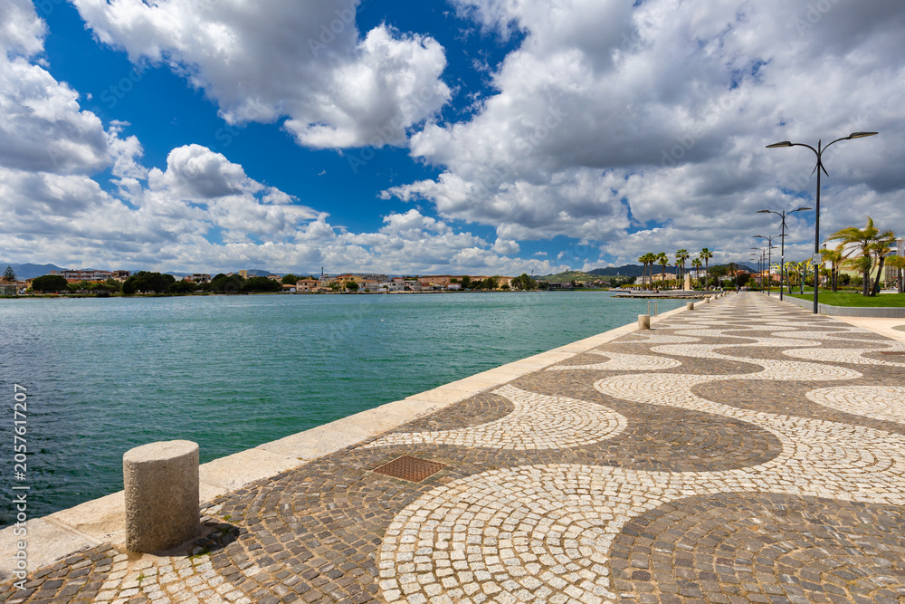 Fototapeta premium Mediterranean landscape of the Italian city of Olbia on the island of Sardinia