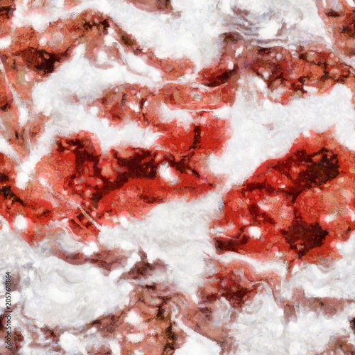 Artistic Organic Texture with Bold Red and White Patterns