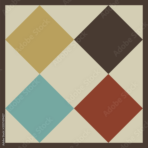 Contemporary Graphic Design with Symmetrical Geometric Layout
