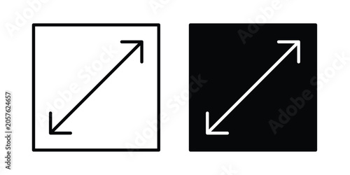 Vászonkép Expand icon design pack in black colour. icon drawings