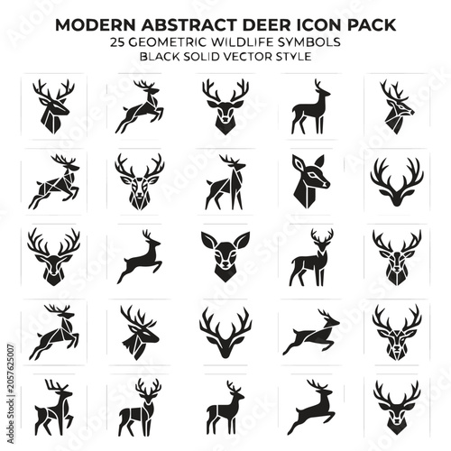 Obraz na płótnie Modern abstract deer icon pack geometric wildlife symbols with wildlife