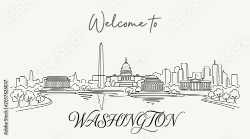 Washington DC Skyline Illustration - Welcome to Landmark City