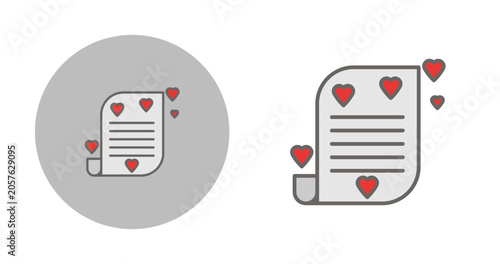 Schilderij op canvas Romantic poem Vector Icon