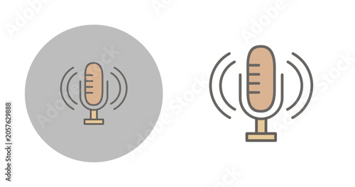 Cuadro en lienzo Microphone Vector Icon
