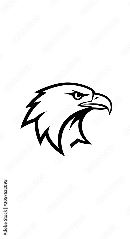 Fototapeta premium Black and white line drawing of a bird in flight.