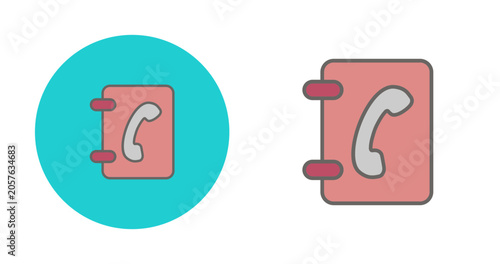 Canvastavla Phone Book Vector Icon