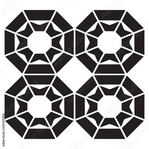 Abstract geometric seamless pattern with repeating octagon shapes and star elements in a clean modern design