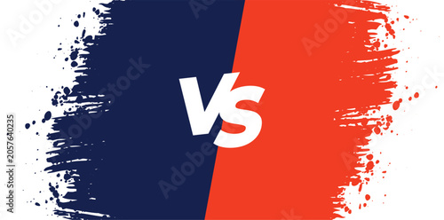 Dynamic versus symbol illustration with vibrant orange and blue colors featuring competitive battle concept opposing sides duel matchup challenge emblem and comparison graphic
