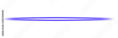 Electric Indigo Blue Neon Tapered Glowing Dual Line Energy Streak Isolated on Transparent Background